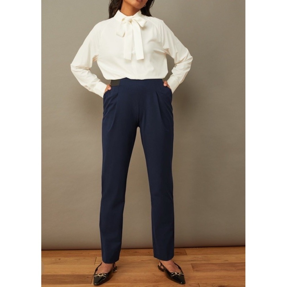 ADAY Turn It Up Pants Womens Medium Blue Ankle Tapered Nylon Stretch Travel
